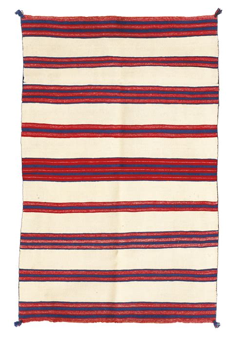 Navajo Late Classic Childs Blanket Finely And Softly Woven In
