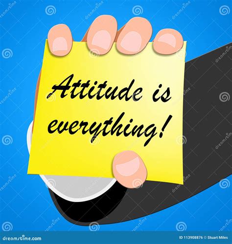 Attitude Is Everything Means Happy Positive 3d Illustration Stock