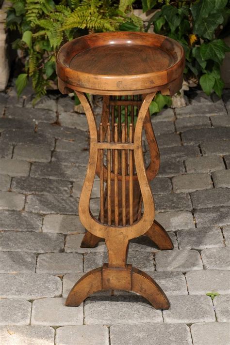 5 out of 5 stars. Vintage Italian Walnut Side Table with Lyre-Shaped Legs ...