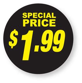 Stock Labels > Retail Labels > Special Pricing - $1.99 labels