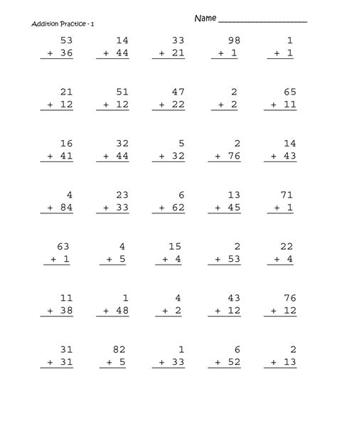 Addition Worksheets For Grade 1 Aef