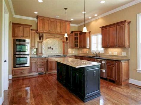 Black kitchen cabinets with wood countertop. Cabinet Painting Ideas Colors HArdwood Flooring (Cabinet ...