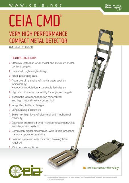 Very High Performance Compact Metal Detector Ceia Spa