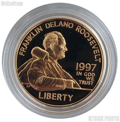 1997 W Franklin D Roosevelt Memorial Proof 5 Gold Commemorative Coin
