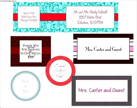 The designs can be applied to a variety of label shapes and sizes, as well as to cards, invitations, tags, tickets and more. Free Address Label Template - Sample Templates