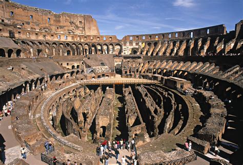 Aerial View Of The Colosseum In Rome Roman Architecture And