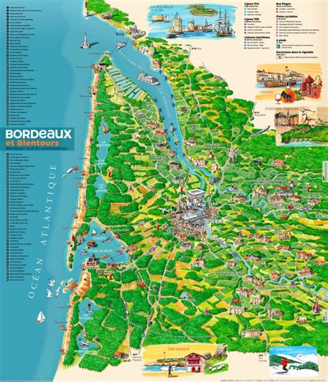 Use our map of nantes for sightseeing, exploring the area and creating quick routes to your favourite destinations! Tourist map of surroundings of Bordeaux