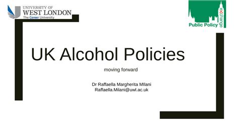 Pdf Uk Alcohol Policy Moving Forward