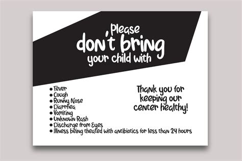 Daycare Sick Policy Poster For Childcare And Daycare Etsy Australia