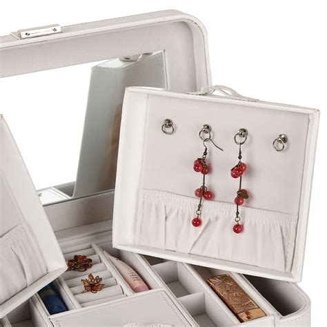 Details you'll appreciate • made of mdf, metal, mirror, acrylic, and linen. Extra Large Jewelry Box Chest Watch Storage Case Armoire 3 ...