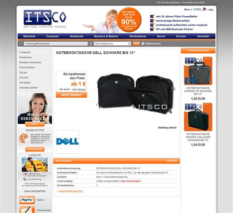 Kunde: itsco 2011: Design, eBay Template | Computer, Notebook tasche, Ebay
