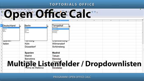 Lange tabellen (zum beispiel telefonlisten) können sie schnell und einfach lange tabelle drucken. Mehrere von einander abhängige Auswahllisten (OpenOffice ...