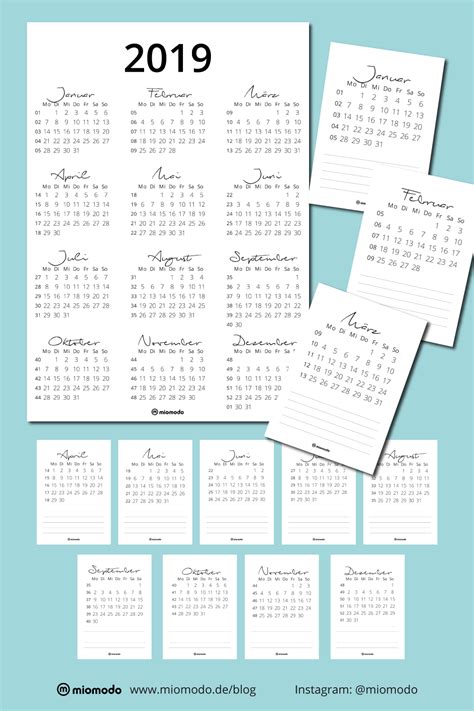 Mit einem konto bei kalender.com lassen sich eigene termine und geburtstage integrieren. Jahreskalender 2019 PDF | Jahreskalender 2019, Jahres kalender und Jahreskalender