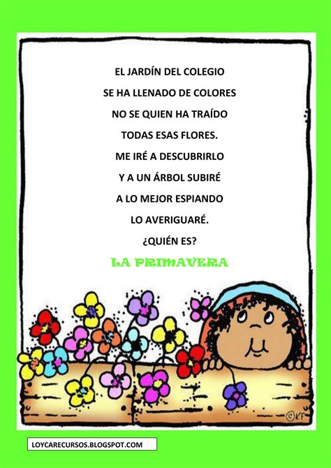 Poesía Al Colegio Para Niños De Primaria Imagui