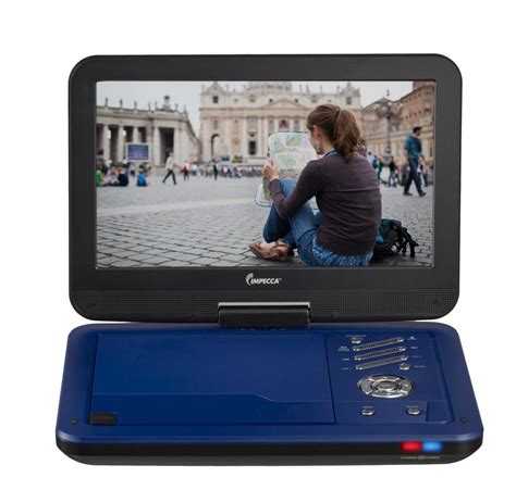 Portable Dvd Player With 101 Inch Swivel Screen Burnished Cobalt Blue