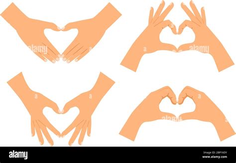 Two Hands Making Heart Shape Isolated On White Background Love Hand