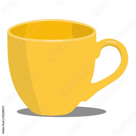 Empty Yellow Cup Vector Illustration Kaufen Sie Diese Vektorgrafik