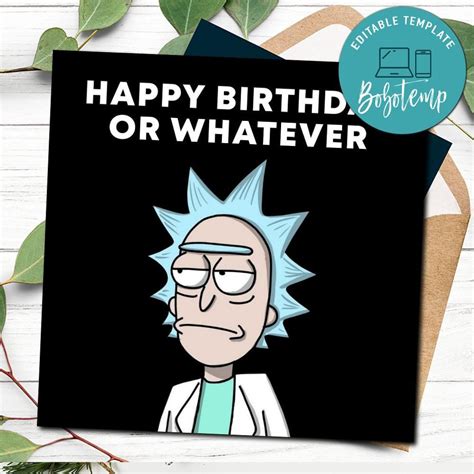 Rick And Morty Birthday Card Diy Bobotemp
