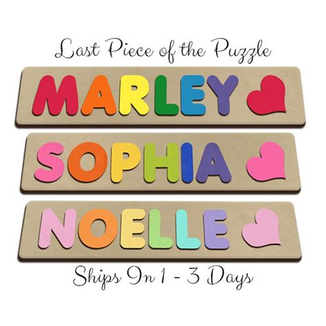 Custom Wooden Puzzle With Name And Heart Shape Etsy Easter Ts