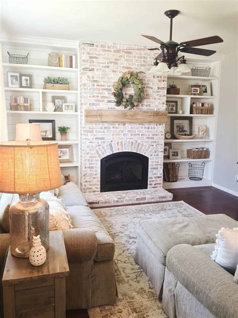 living room brick fireplace design ideas