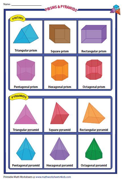 Great Collection Of 3d Shape Nets To Print And Make Education Math