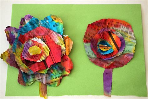 Match the newspapers with the definitions: Recycled Newspaper Flower Craft for Kids