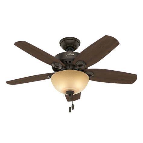 Light kit with a trio of frosted glass shades equipped with a light kit, the contempra trio fan features three lights that hang beneath the center of the fan. 42-Inch Hunter Fan Builder Small Room Ceiling Fan with ...