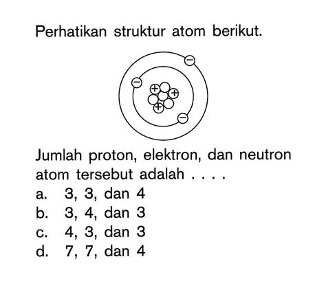 Perhatikan Struktur Atom Berikut Jumlah Proton Elektron