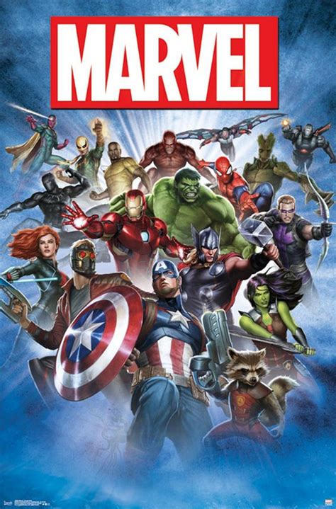 Marvel Comics Characters Group 34x2225 Art Print Poster Ebay