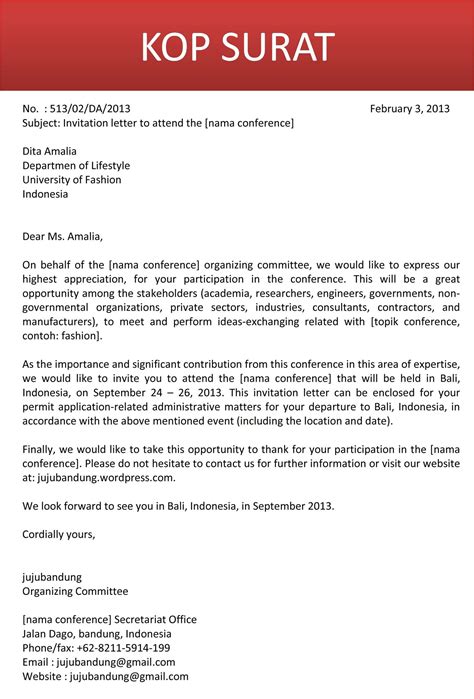 Contoh Surat Invitation Letter - 52+ Koleksi Gambar