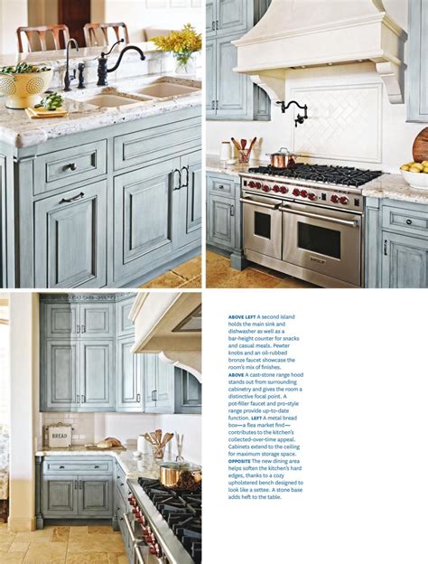 Paint color on kitchen cabinetry: French Country Kitchen in Blue Color Scheme - Interiors By ...