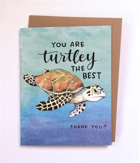 You Are Turtley The Best Sea Turtle Thank You Card Boxed Set Etsy
