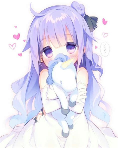 Cute Anime Girl With Stuffed Animals