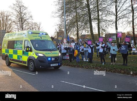 Nurses And Supporters Outside Kettering General Hospital Are On Strike For The Second Time