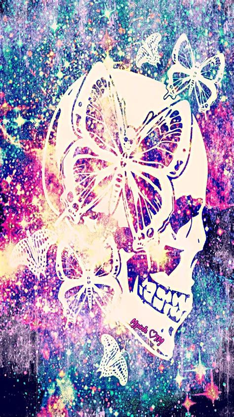 free download butterfly skull galaxy wallpaper androidwallpaper [720x1280] for your desktop