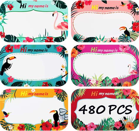 480 Pieces Name Tag Label Sticker Hi My Name Is Stickers