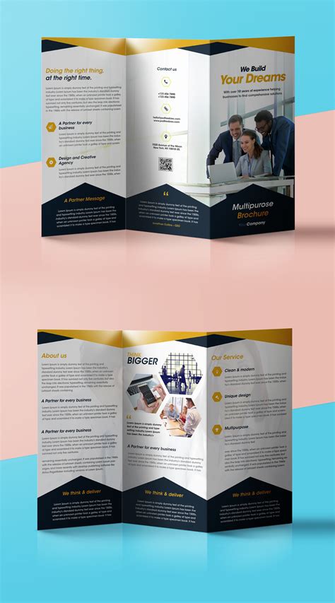 Professional Corporate Tri Fold Brochure Free Psd Template