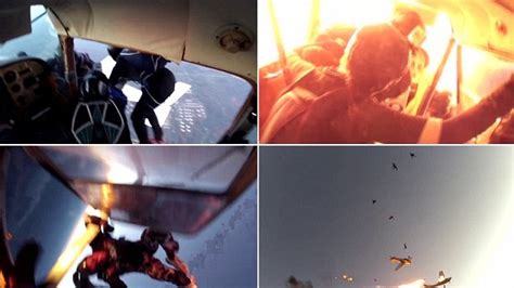 Leaping For Their Lives Terrifying New Video Shows Skydivers