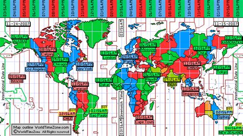 Standard Time Zone Map