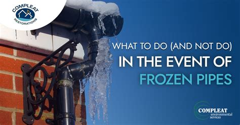 What To Do And Not Do In The Event Of Frozen Pipes