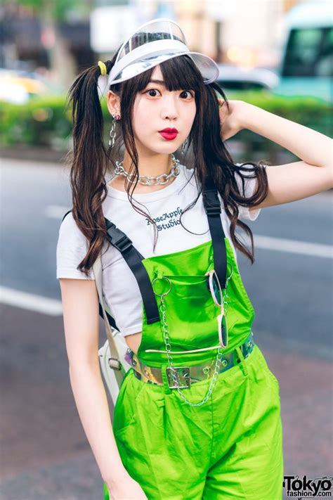 Japanese Pop Idol In Harajuku W Twin Tails Clear Visor Rose Apple