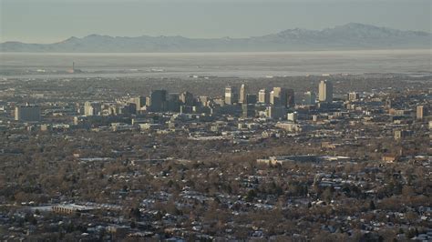 6k Stock Footage Aerial Video Orbit Downtown Salt Lake City Buildings