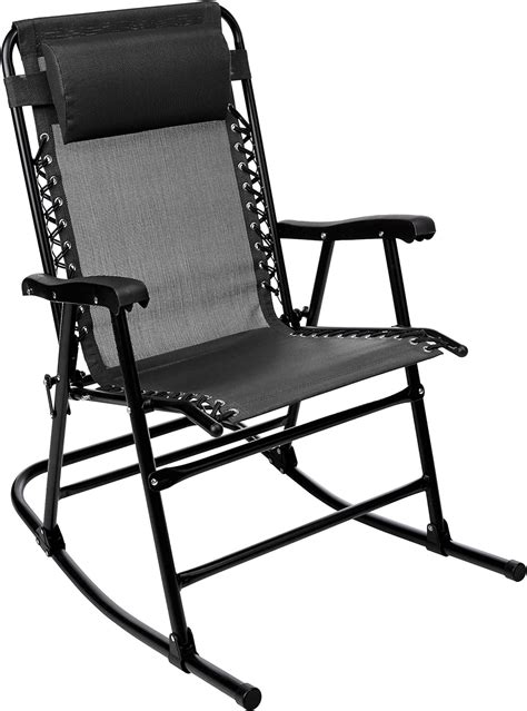 Amazonbasics Foldable Rocking Chair Black Garden And Outdoor