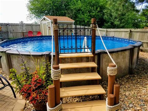 Stylish Above Ground Pool With Steps