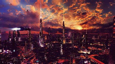 Download Wallpaper 1920x1080 Futuristic City Science Fiction Fantasy