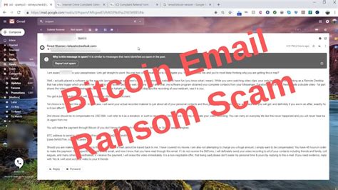 Bitcoin Email Blackmail Ransom Scam That You Should Be Aware Of And Ignore Youtube