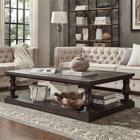 Round coffee table for living room, modern circle coffee tables wood cocktail table with wooden top & metal frame, sturdy and stylish, 31.5 inch, white 4.7 out of 5 stars 48 $115.99 $ 115. Edmaire Rustic Baluster 60-inch Coffee Table by iNSPIRE Q ...