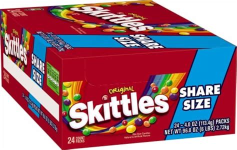 Skittles Original Tear N Share Candy 4 Ounce Packages Pack Of 24 24 Count King Soopers