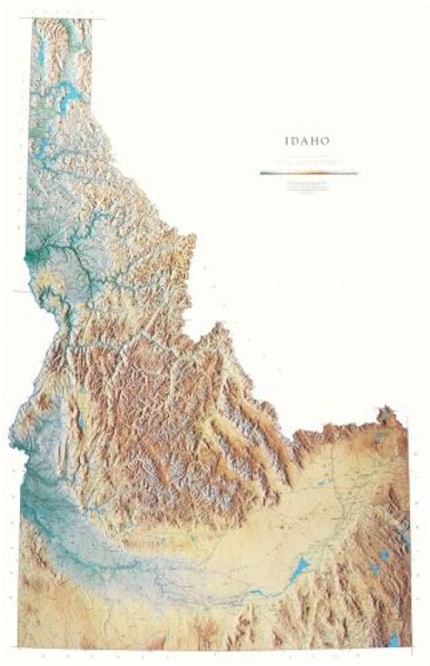 Idaho Physical Wall Map By Raven Maps