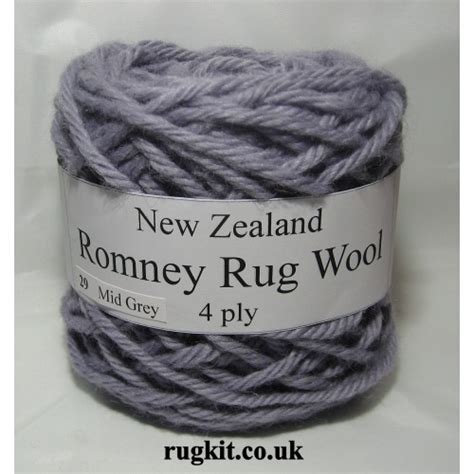Romney Rug Wool 100g Ball Mid Grey